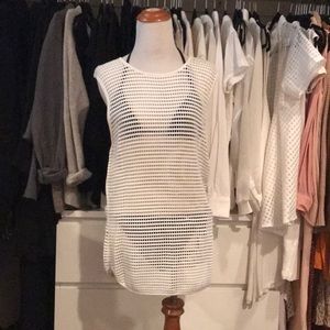 White Mesh Torn by Ronny Kobo Cover-up/Top